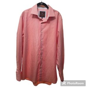 TATTERSALL LONDON Men’s Button Down Pink & Orange Size 16 1/2 34/35